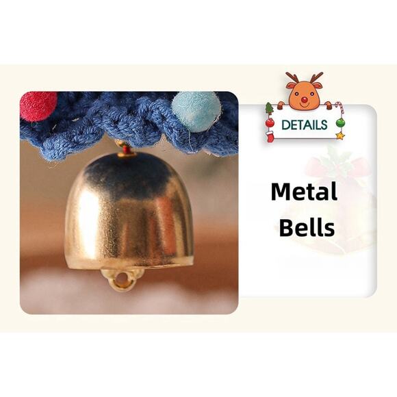 Hand-knitted Christmas Tree Hanging Ornaments With Metal Bells - Picture 9 of 11